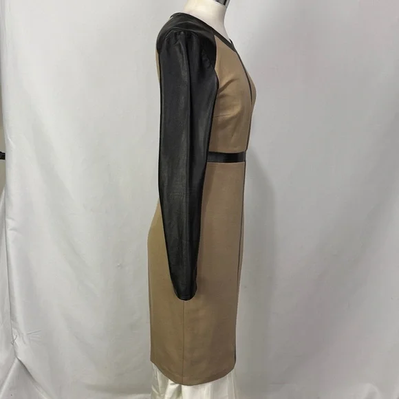 robert rodriguez leather dress ROBERT RODRIGUEZ FAUX LEATHER PEPLUM BLACK DRESS sz 2